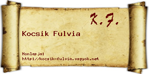 Kocsik Fulvia névjegykártya